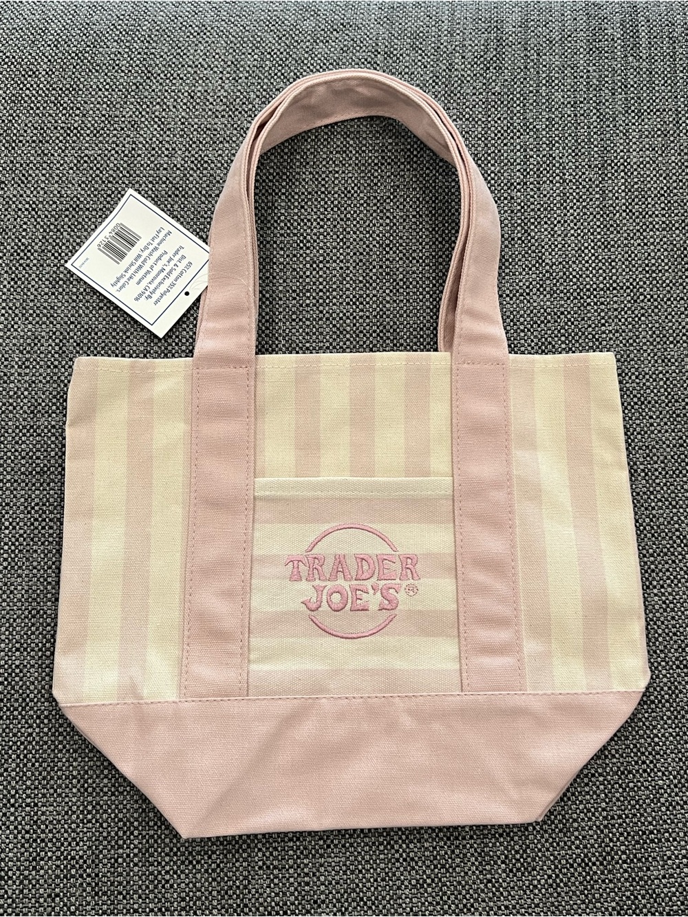 Trader Joe’s Striped Canvas Mini Tote Bag   NWT